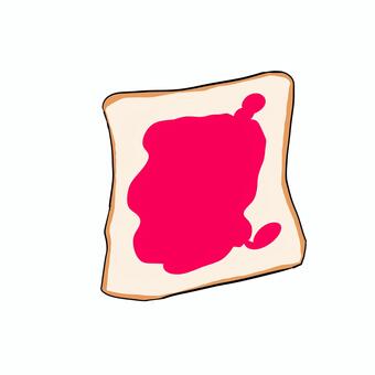 ジャムを載せた食パン 食パン,ジャム,シンプル,食べ物,赤色のイラスト素材