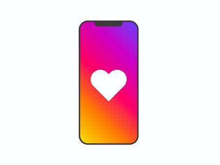 スマホ画面アイコン2／いいねハートマーク 保存,スマホ,スマートフォン,モック,透明,iphone,スマホ画面,保存マーク,モバイル,端末のイラスト素材