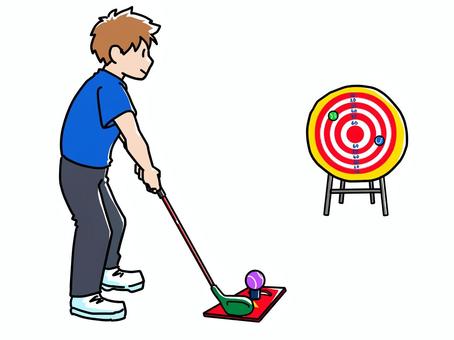 スナッグゴルフする人/スナッグターゲット スナッグゴルフ,男の子,男性,打つ,球技,打者,スポーツ,レクリエーション,楽しい,ニュースポーツのイラスト素材