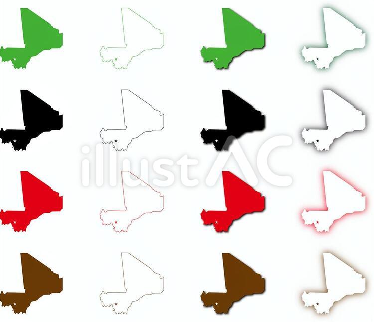 マリ地図 マリ,地図,マップのイラスト素材