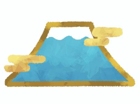 金縁の富士山のイラスト/正月・冬・縁起物