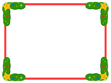 四隅にもみの木の飾り付クリスマスフレーム