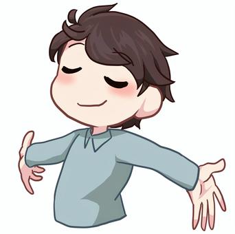 風に吹かれる男性 人物,生活,バストアップ,男性,風,なびく,清々しい,素材のイラスト素材