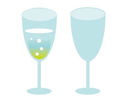 シャンパングラス　イラスト グラス,シャンパン,水色,カラー,挿絵,コップ,食器,空,炭酸,炭酸水のイラスト素材