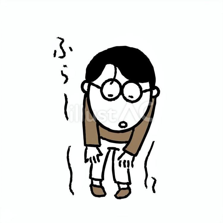 ふらつく男性 ふらつく,めまい,貧血のイラスト素材