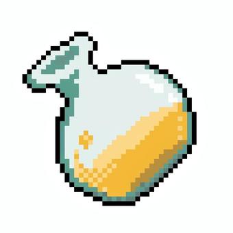 黄色ポーション瓶のドット絵 ゲーム,アイテム,アイコン,ドット絵,薬,ポーション,ピクセルアートのイラスト素材