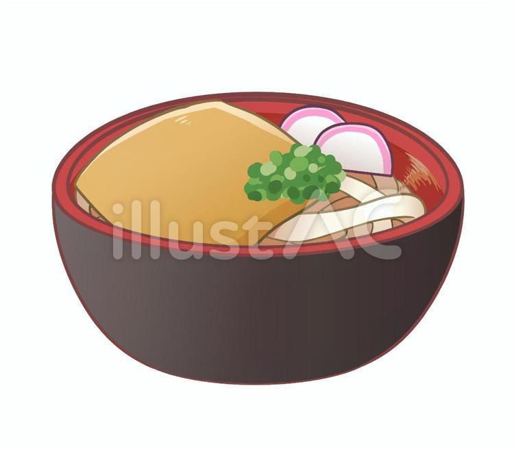きつねうどん(修正版) きつねうどん,うどん,ネギのイラスト素材
