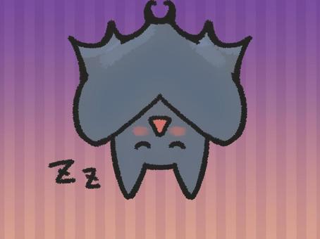 ハロウィンのお眠りコウモリ ハロウィン,コウモリ,逆さま,休憩中,睡眠,生き物,ホラー,かわいい,哺乳類翼手目のイラスト素材