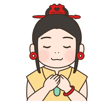 縄文時代の女性 縄文時代,縄文,古代,歴史,昔,日本,日本人,服装,文化,首のイラスト素材