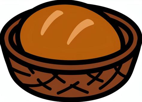 茶色のかごのパンです。 パン,カゴ,シンプル,バスケット,食べ物,洋食,家庭用,茶色のイラスト素材