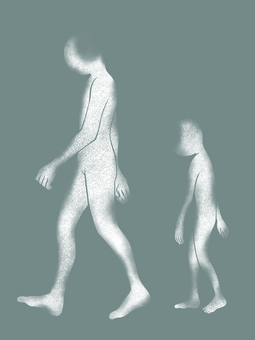 横に歩くホラーな人影② 白 人物,人影,ホラー,個別,歩く,横向き,全身,白色,心霊,不気味のイラスト素材