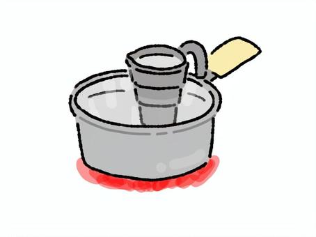 ちろりと鍋で熱燗、日本酒温め中 ちろりと鍋で熱燗、日本酒温め中 ちろり,熱燗,ぬる燗,お燗,日本酒,お酒,アルコール,居酒屋,和食,火のイラスト素材