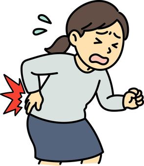 腰を痛める女性 腰痛,ぎっくり腰,腰,整形外科,女性のイラスト素材