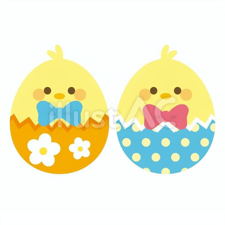 イースターエッグのひよこ イースター,ひよこ,卵のイラスト素材