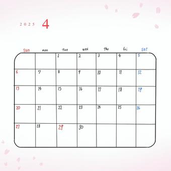 カレンダー4月 カレンダー4月 カレンダー,4月,桜のイラスト素材