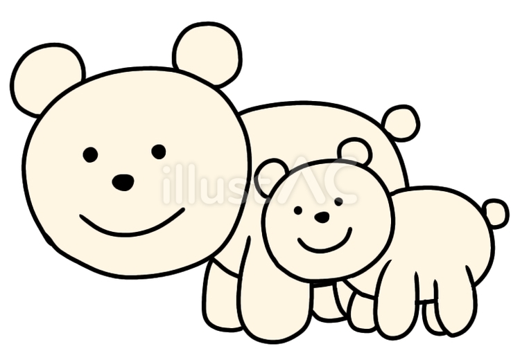 白熊の親子 白熊,親子,生き物のイラスト素材