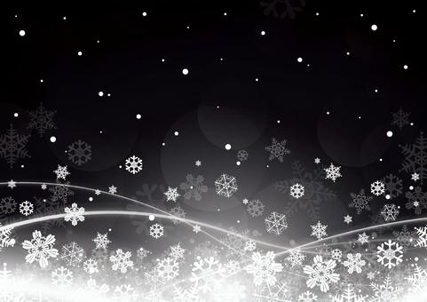 美しい雪の結晶と光の曲線の背景素材