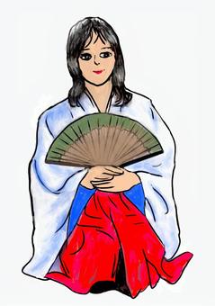 世界の衣装　巫女( 日本  ) 巫女,神社,衣装,鳥居,神主,勅祭,神事のイラスト素材