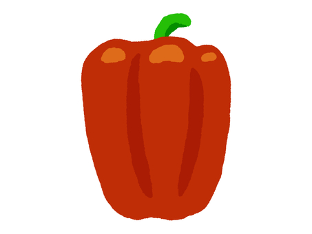 赤いパプリカ パプリカ,赤,野菜,ナス科,へた,緑,1個のイラスト素材