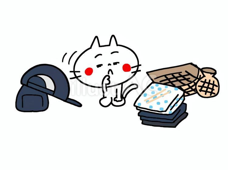 服装を考える猫 猫,考える,悩むのイラスト素材