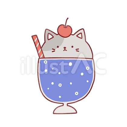 猫クリームソーダ