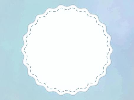 やわらかブルー点線水彩フレーム ブルー,水色,フレーム,背景,点線,波型,爽やか,涼しい,透明感,クリーンのイラスト素材