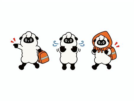 のっぽ羊のゆるかわキャラクター 羊,ひつじ,未年,干支,動物,キャラクター,かわいい,ゆるかわ,もこもこ,シンプルのイラスト素材