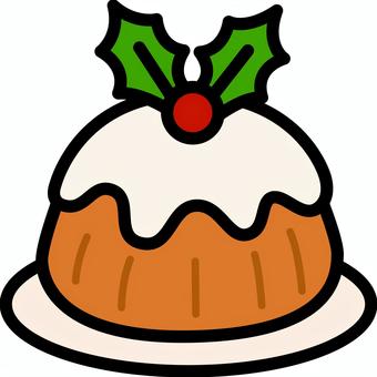 クリーム皿のクリスマスプディングです。 クリーム皿のクリスマスプディングです。 クリスマスプディング,シンプル,お菓子,デザート,おやつ,スイーツ,伝統,イギリス,イベント,パーティーのイラスト素材