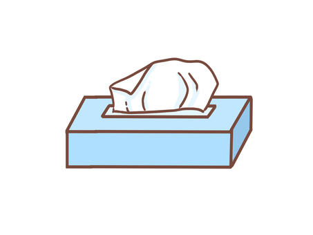 シンプルなティッシュのイラスト ティッシュ,紙,日用品,シンプル,花粉症,鼻水,鼻血,拭く,手描き,清潔のイラスト素材