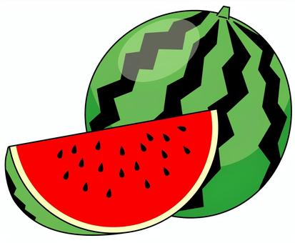 Illustration, watermelon, fruit, vegetables, 