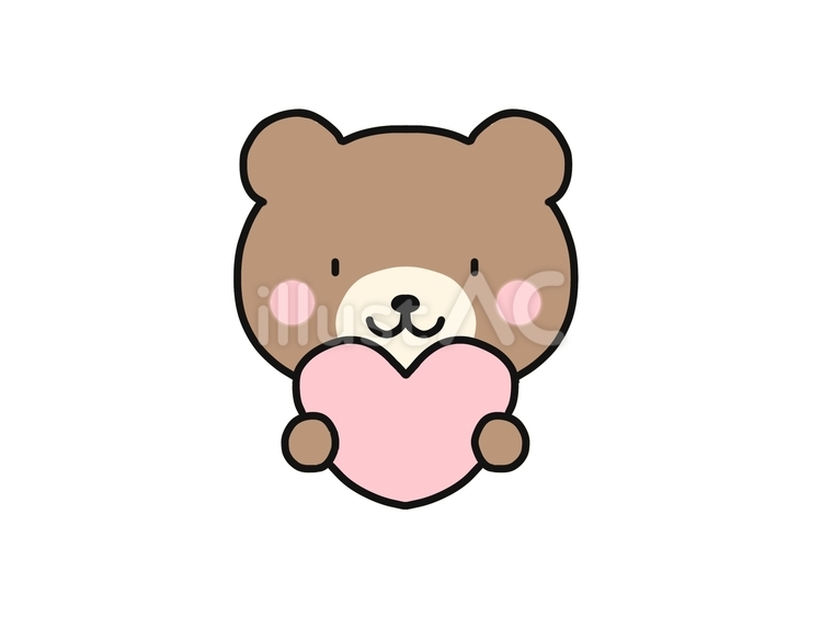 ハートとくま くま,かわいい,ゆるいのイラスト素材
