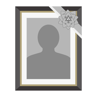 Illustration, portrait of a deceased person, funeral, a funeral, 