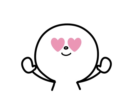 目がハートの人 棒人間,ハート,ドキドキ,恋する,好き,人,人物,シンプル,感情,アナログ風のイラスト素材