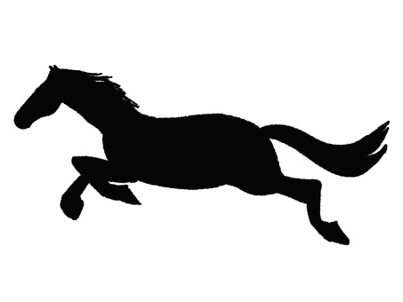 走る馬 シルエット,走る,馬,疾走,pop調,手描き,挿絵,ワンポイント,素材,商用可のイラスト素材