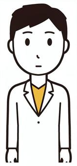  男性医師白衣(黄)-351-バスト ポカン,医者,医師,男性,白衣,スクラブ,病院,医療,ドクターコート,先生のイラスト素材