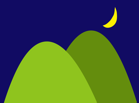 月夜 月夜,山,月,三日月,自然,風景,夜,山々,夜空のイラスト素材