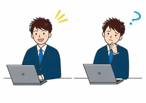パソコンを勉強する男子学生 パソコン,pc,授業,勉強,学生,男子のイラスト素材