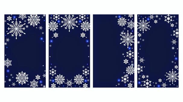 雪もようのスマホ待受け型背景セット 待ち受け,壁紙,雪,冬,クリスマス,雪の結晶,シンプル,かわいい,オシャレ,フレームのイラスト素材