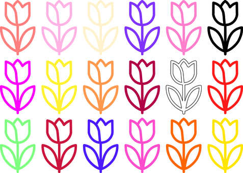 ピクトグラムのチューリップです。 ピクトグラム,チューリップ,シンプル,花,植物,春,ガーデン,庭,自然,花壇のイラスト素材