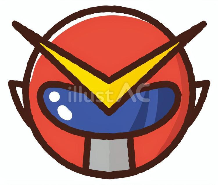 素材戦隊おめん〈赤〉 お面,戦隊ヒーロー,戦うのイラスト素材