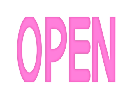 OPEN　ピンク open,オープン,開店,文字,ピンク,シンプル,チラシ,pop,ポストカードのイラスト素材