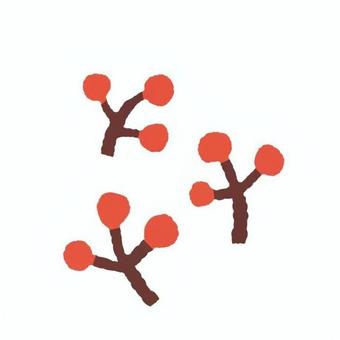 赤い実 12月25日,クリスマス,赤い実,枝,飾り,丸い形,自然,室内,赤色,茶色のイラスト素材