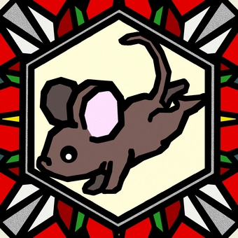 シームレスなモザイク　干支　子　o  子,ネズミ,鼠,干支,動物,正月,年賀状,カラフル,華やか,明るいのイラスト素材