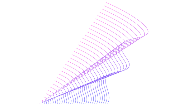 青と紫の角度のあるウェーブライン透過素材 png,透過素材,デザイン,青,紫,奥行,抽象的,ライン,ウェーブ,グラデーションのイラスト素材