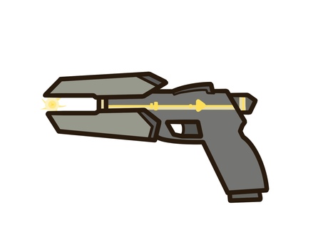 レーザー銃 レーザー,ライフル,ビーム,拳銃,銃,ピストル,武器,火器,トリガー,危険のイラスト素材