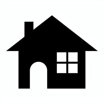一軒家のシルエット素材 家,シルエット,オープンハウス,戸建て,一軒家,平屋,注文住宅,住宅,シンプル,ハウスメーカーのイラスト素材