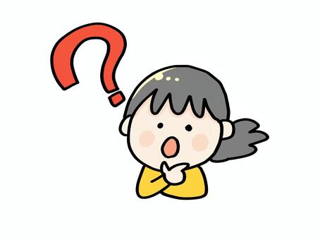 女の子0027_疑問 疑問,謎,不思議,わからない,教えて,女の子,シンプル,かわいい,キャラクター,？のイラスト素材