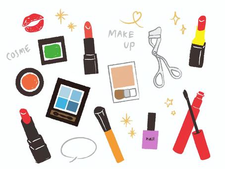 手書きコスメ用品色々, JPG, PNG 및 AI 手書きコスメ用品色々, 화장품, 화장, 메이크업, JPG, PNG 및 AI