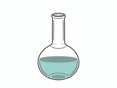 平底フラスコ 液体入り フラスコ,実験器具,理科,科学,化学,シンプルのイラスト素材