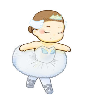 バレリーナ(白鳥の湖) バレリーナ,女の子,人,チュチュ,トゥシューズ,白鳥の湖,かわいい,踊り,バレエ,ダンスのイラスト素材